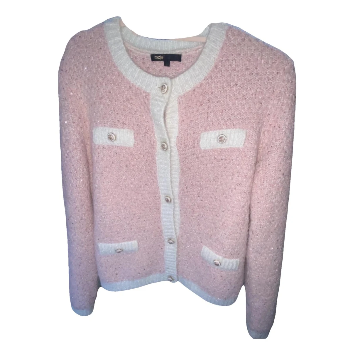 Pre-owned Maje Spring Summer 2021 Cardigan In Pink