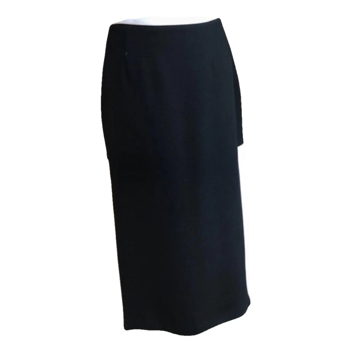 Pre-owned Rowen Rose Wool Mid-length Skirt In Black
