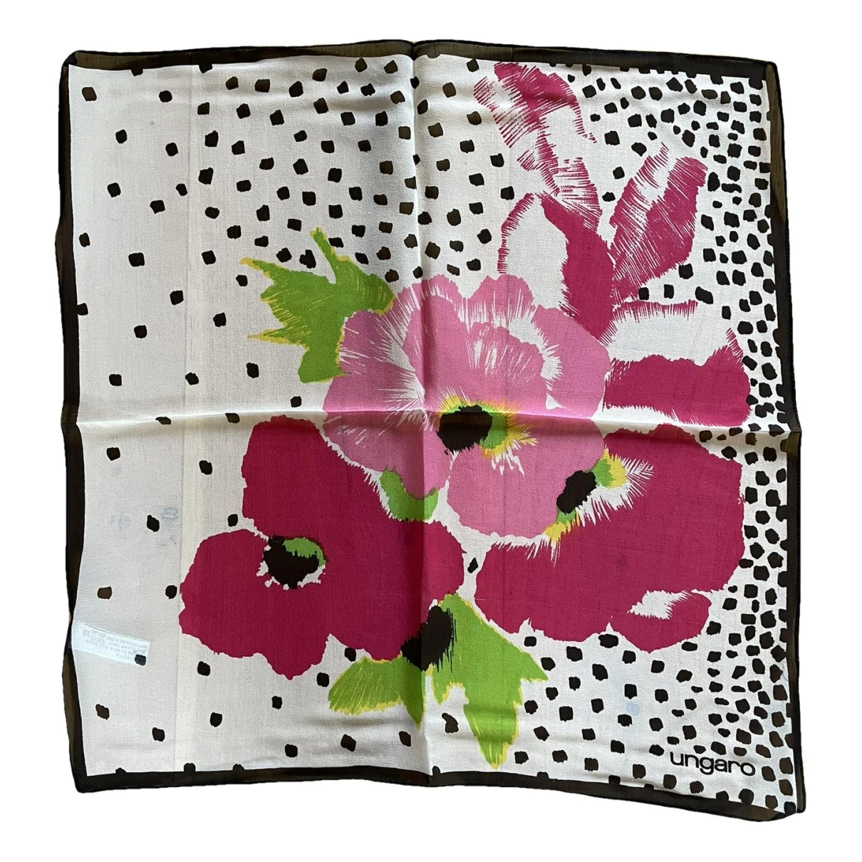 Pre-owned Emanuel Ungaro Silk Handkerchief In Pink