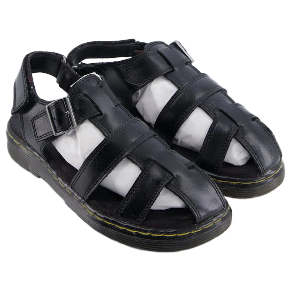 Pre-owned Dr. Martens' Leather Sandals In Black