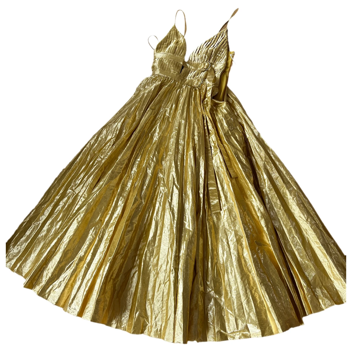 Pre-owned Altuzarra Linen Maxi Dress In Gold