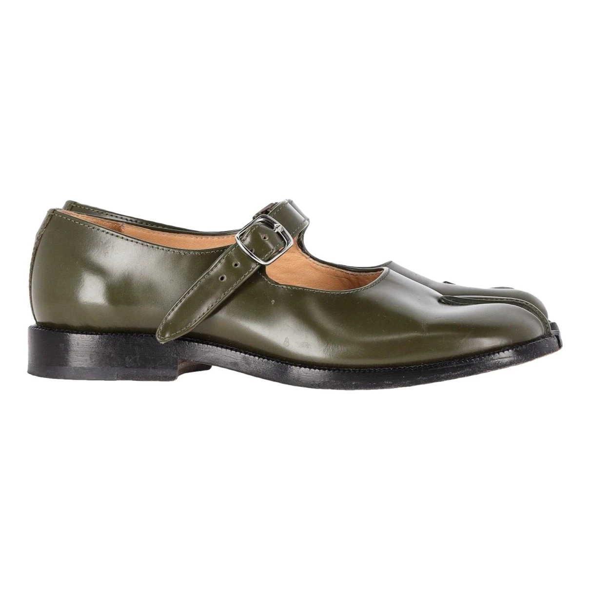 Pre-owned Maison Margiela Leather Flats In Green