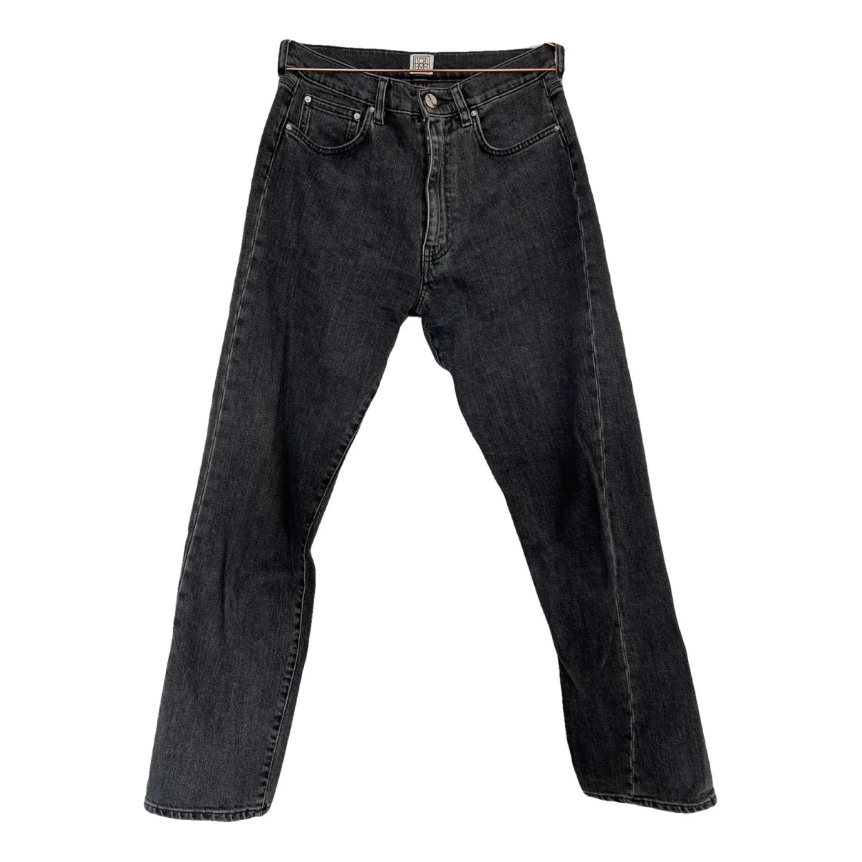 Pre-owned Totême Original Straight Jeans In Black