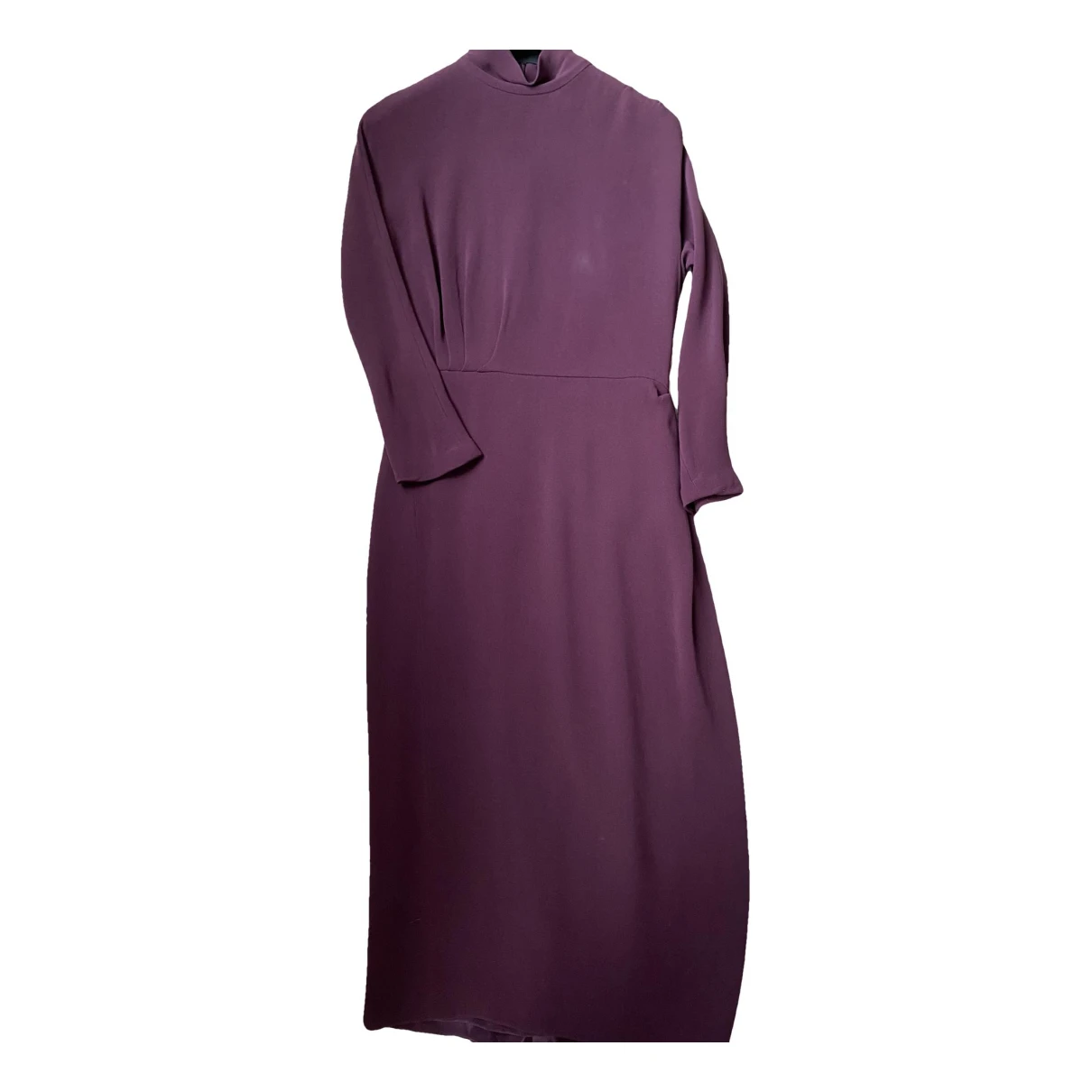 Pre-owned Dior Silk Mid-length Dress In Burgundy