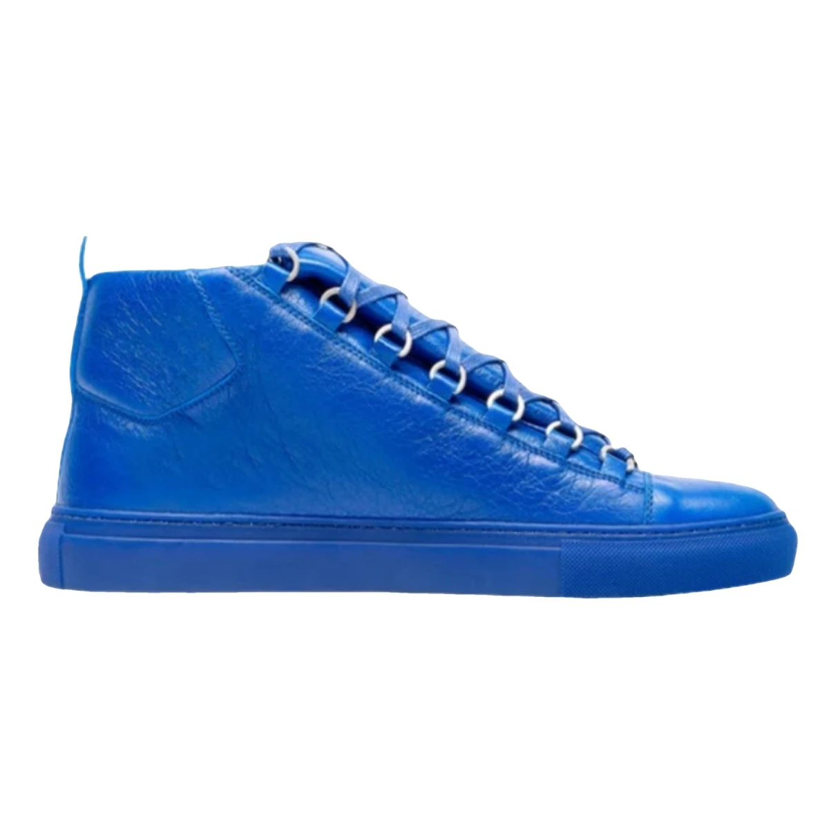 Pre-owned Balenciaga Arena Leather High Trainers In Blue