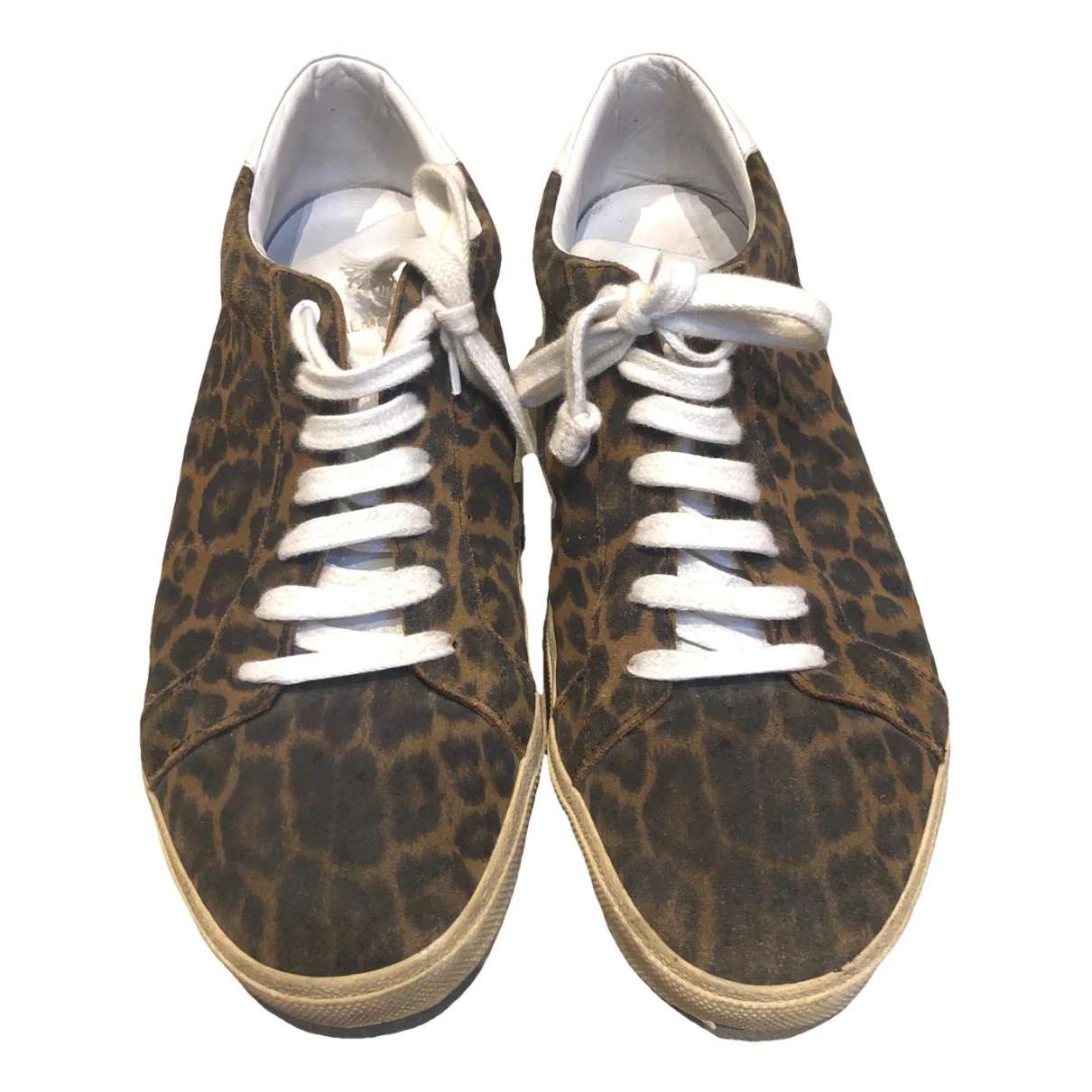 Pre-owned Saint Laurent Leather Low Trainers In Brown
