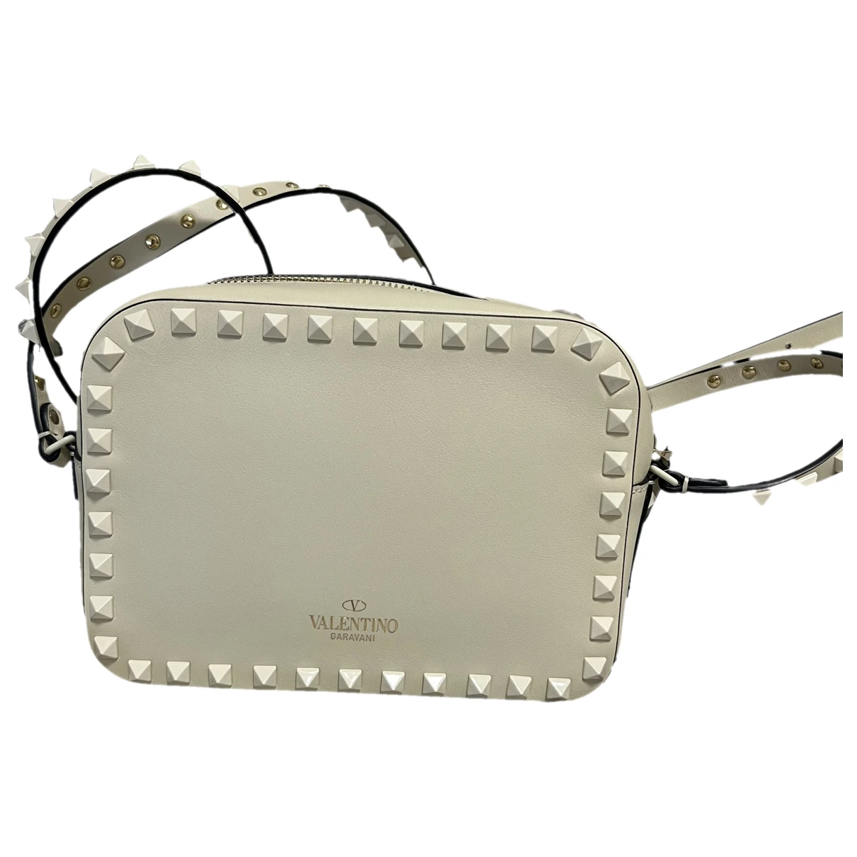 Pre-owned Valentino Garavani Leather Handbag In White