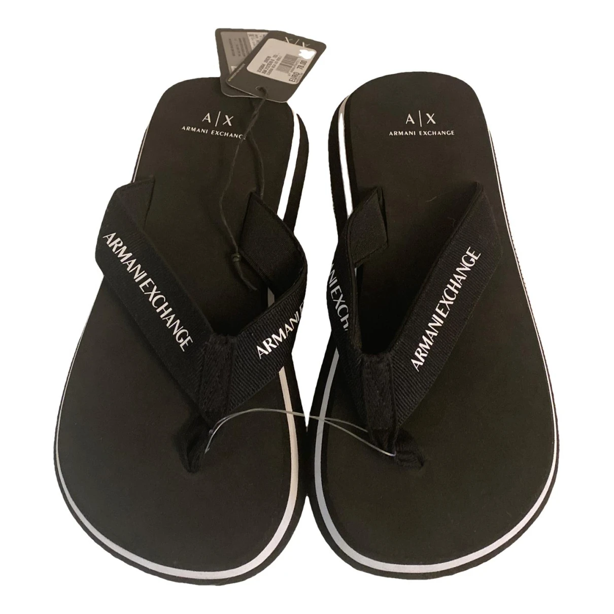 Pre-owned Armani Exchange Sandals In Black