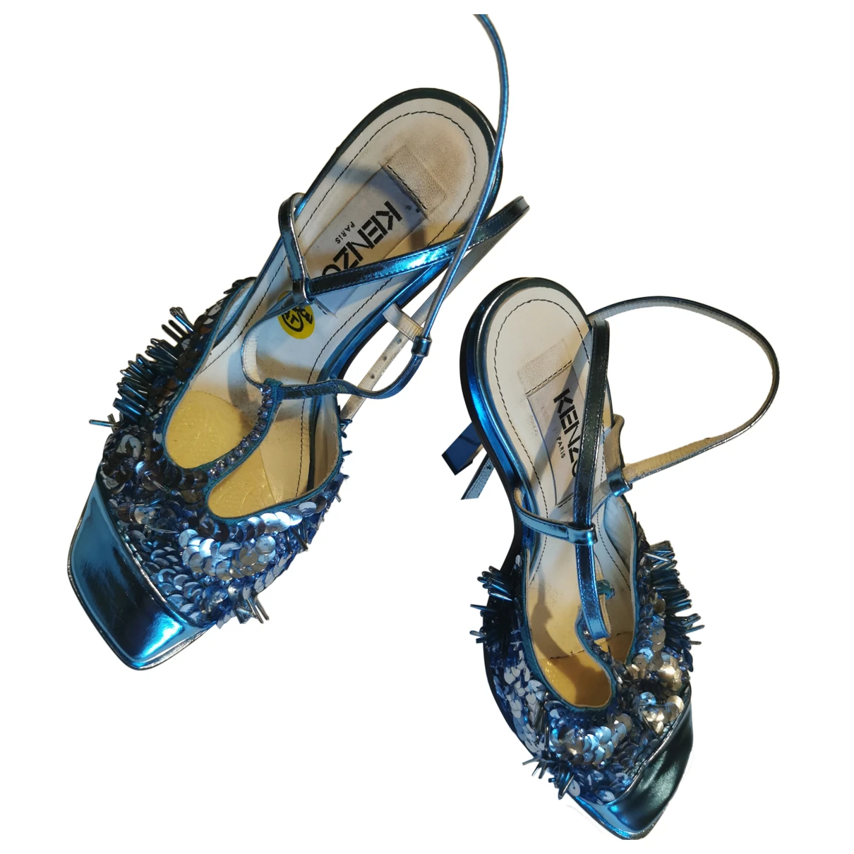 Pre-owned Kenzo Leather Heels In Blue