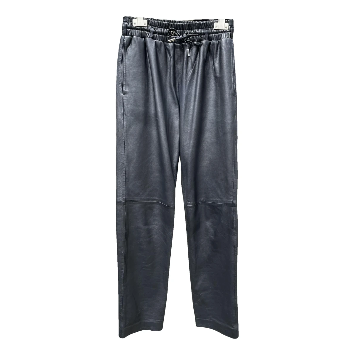 Pre-owned Max & Moi Leather Straight Pants In Black