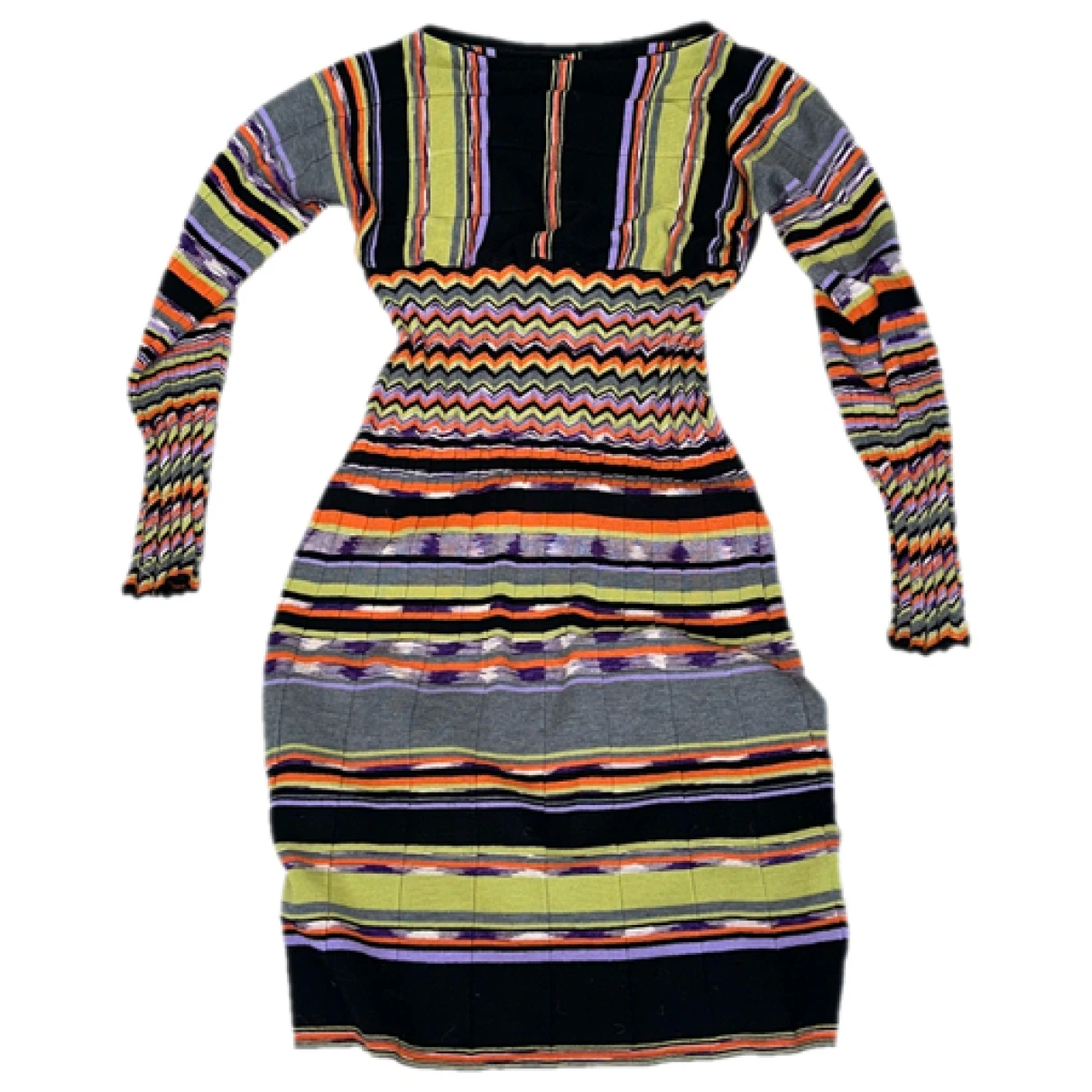 Pre-owned M Missoni Wool Mini Dress In Multicolour