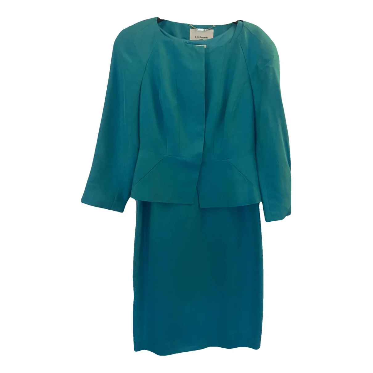 Pre-owned Lk Bennett Silk Mini Dress In Turquoise