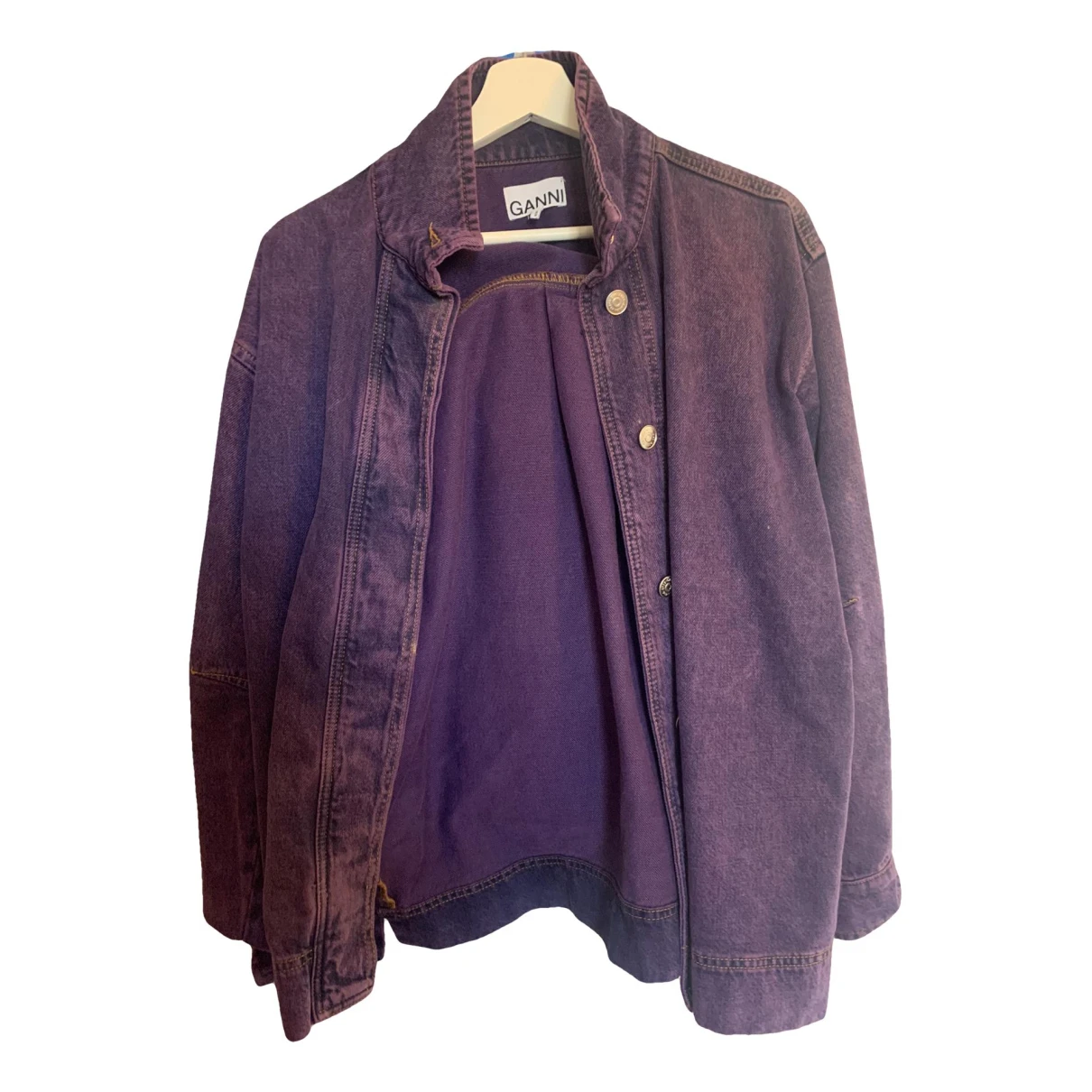 Pre-owned Ganni Jacket In Purple