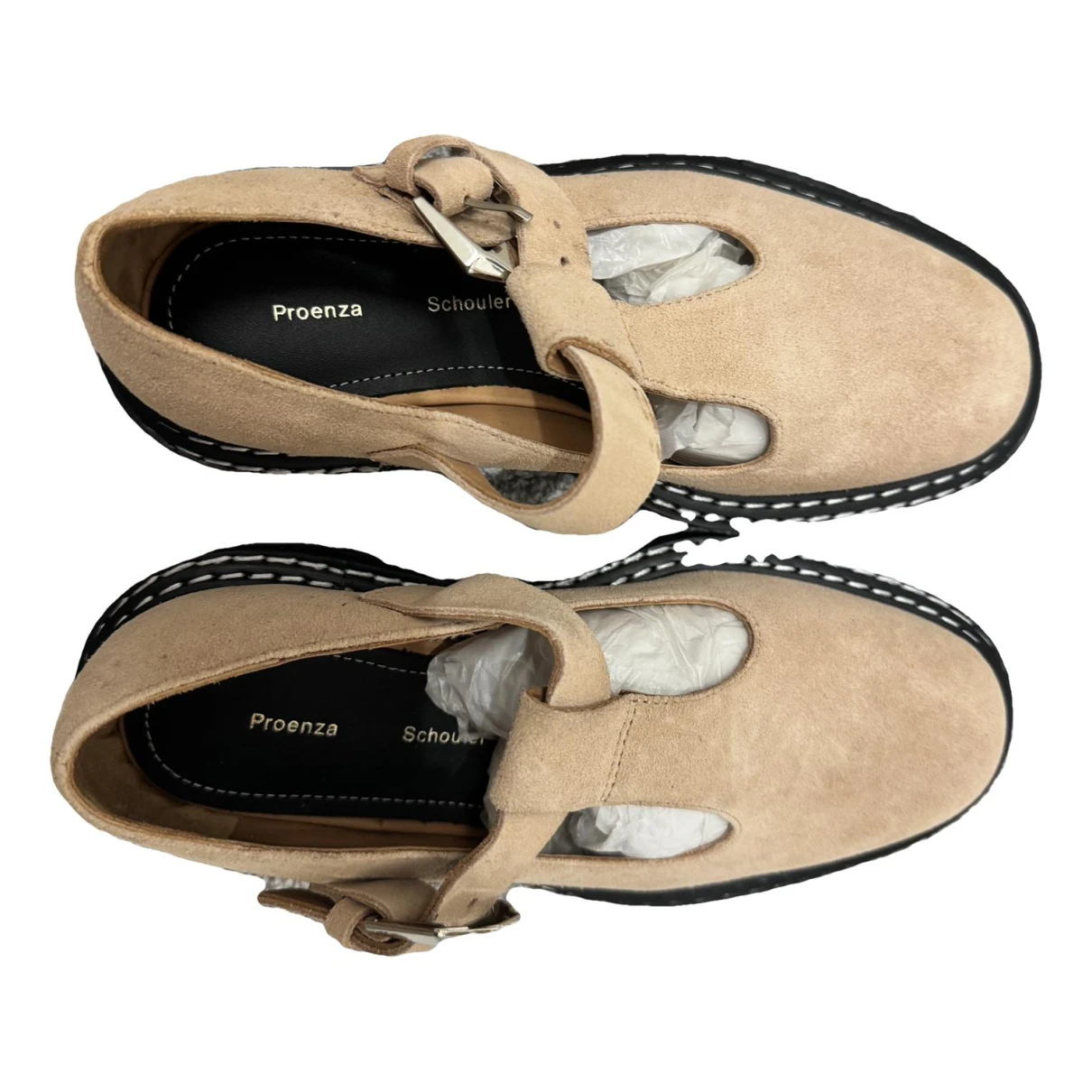 Pre-owned Proenza Schouler Leather Flats In Beige