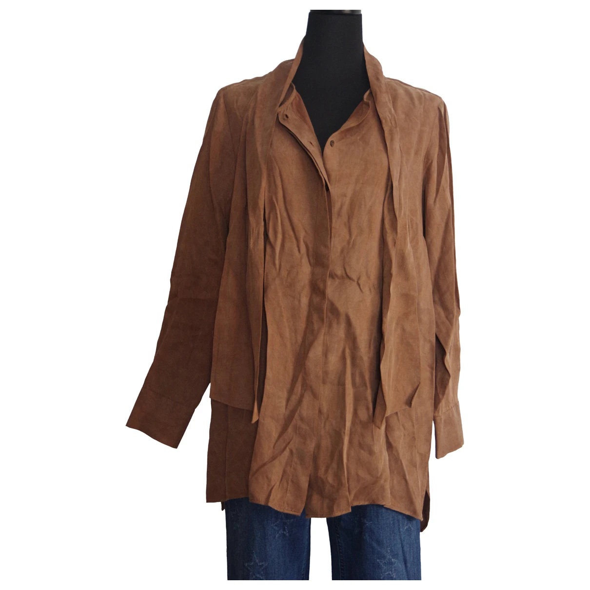 Pre-owned Eterna Blouse In Camel