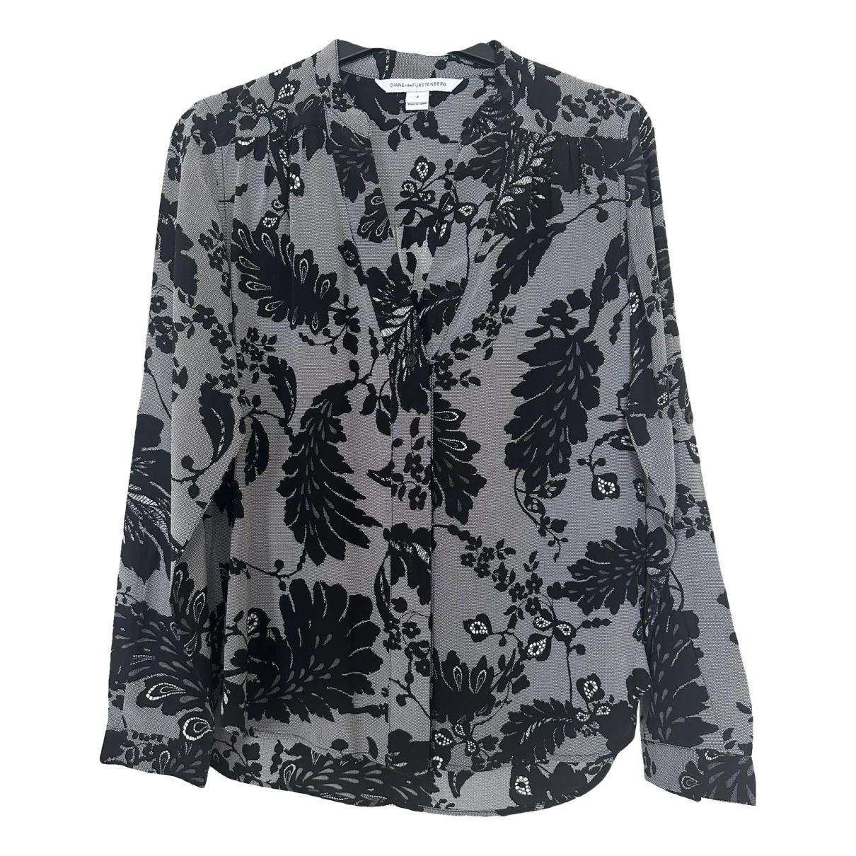 Pre-owned Diane Von Furstenberg Silk Shirt In Grey