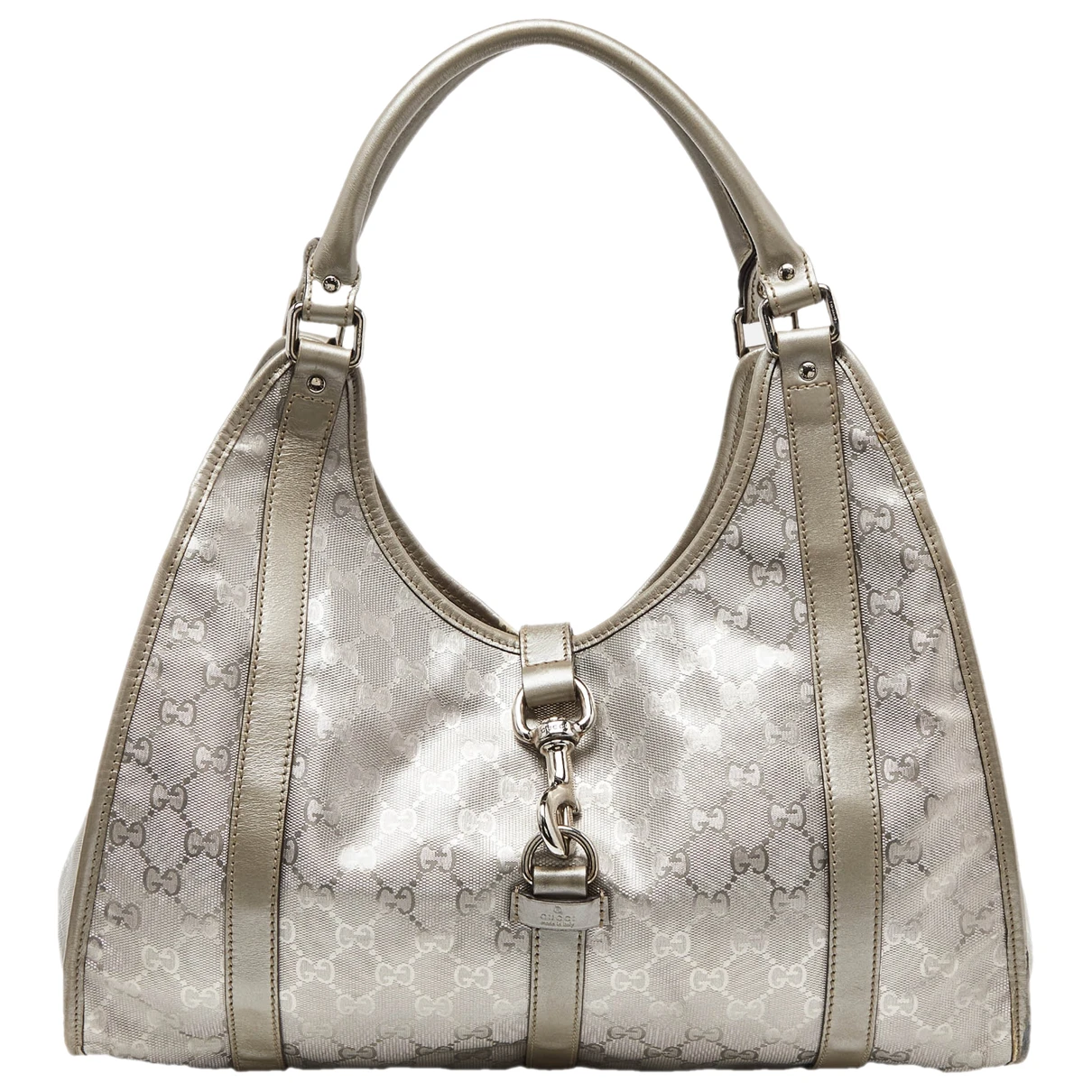 Pre-owned Gucci Leather Handbag In Metallic