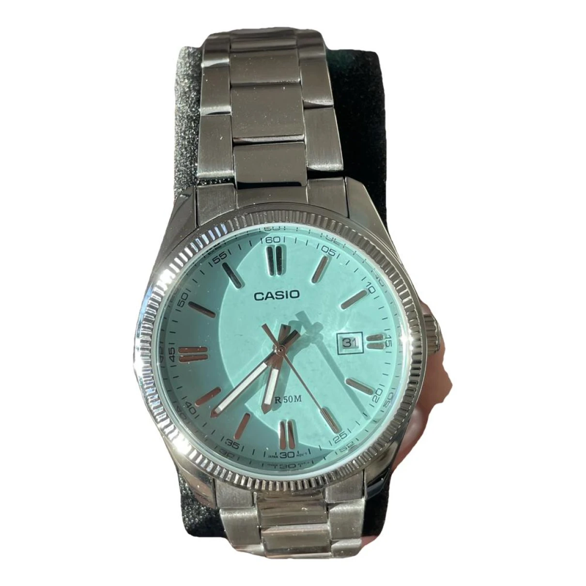 Pre-owned Casio Silver Watch In Blue