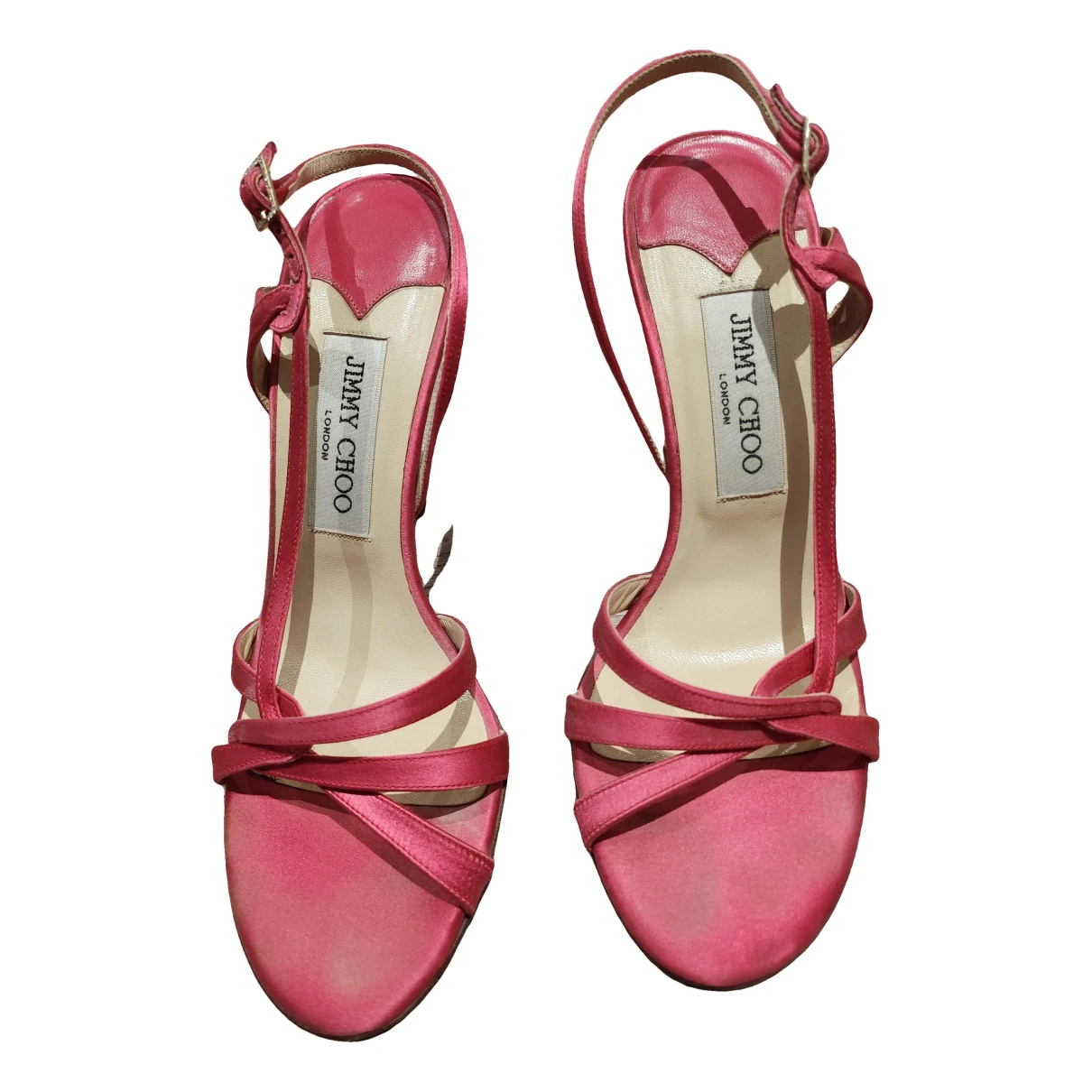 Pre-owned Jimmy Choo Cloth Sandal In Red