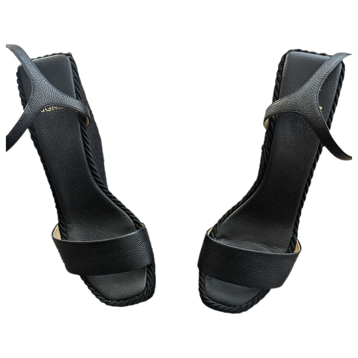 Pre-owned Aigner Leather Sandal In Black