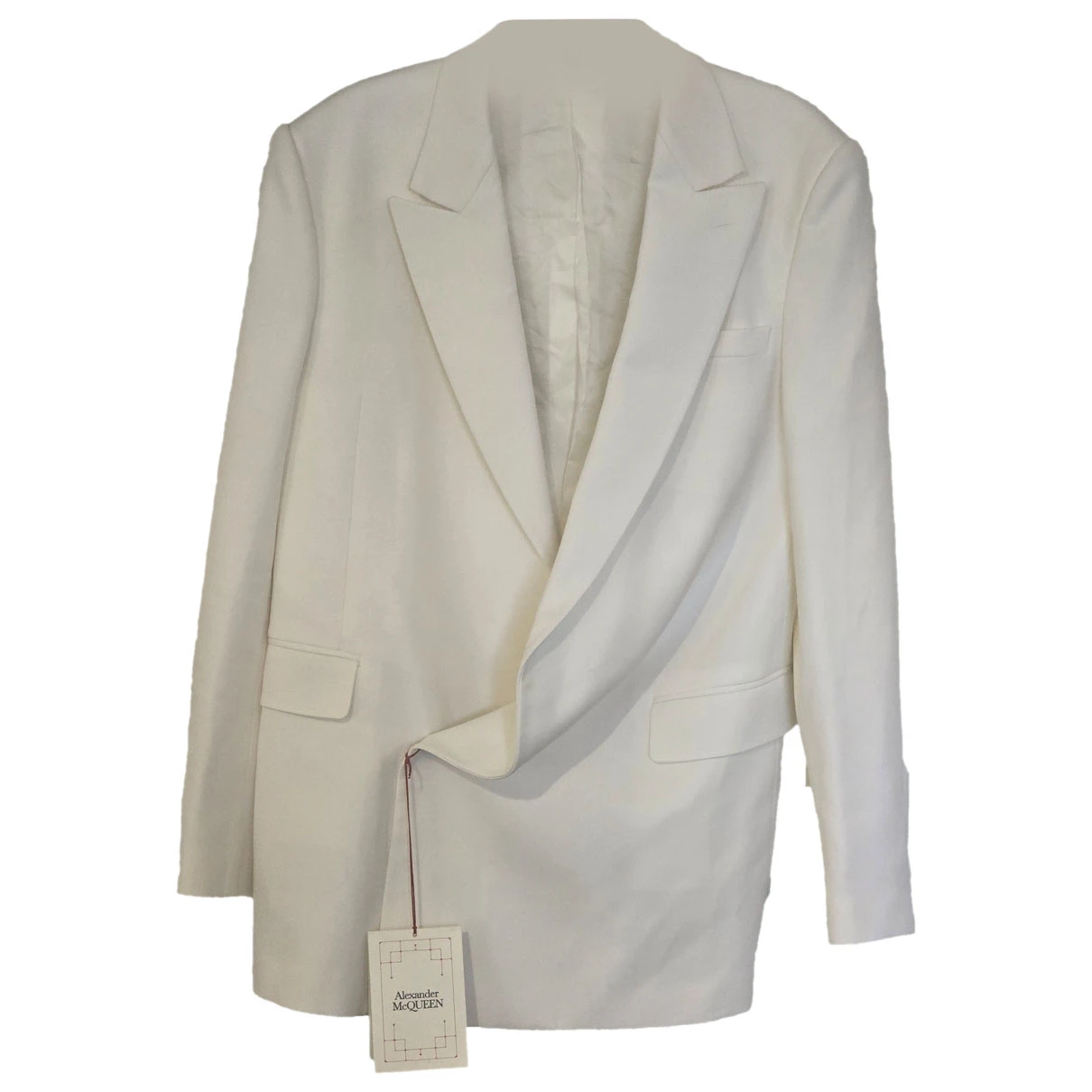 Pre-owned Alexander Mcqueen Wool Jacket In White