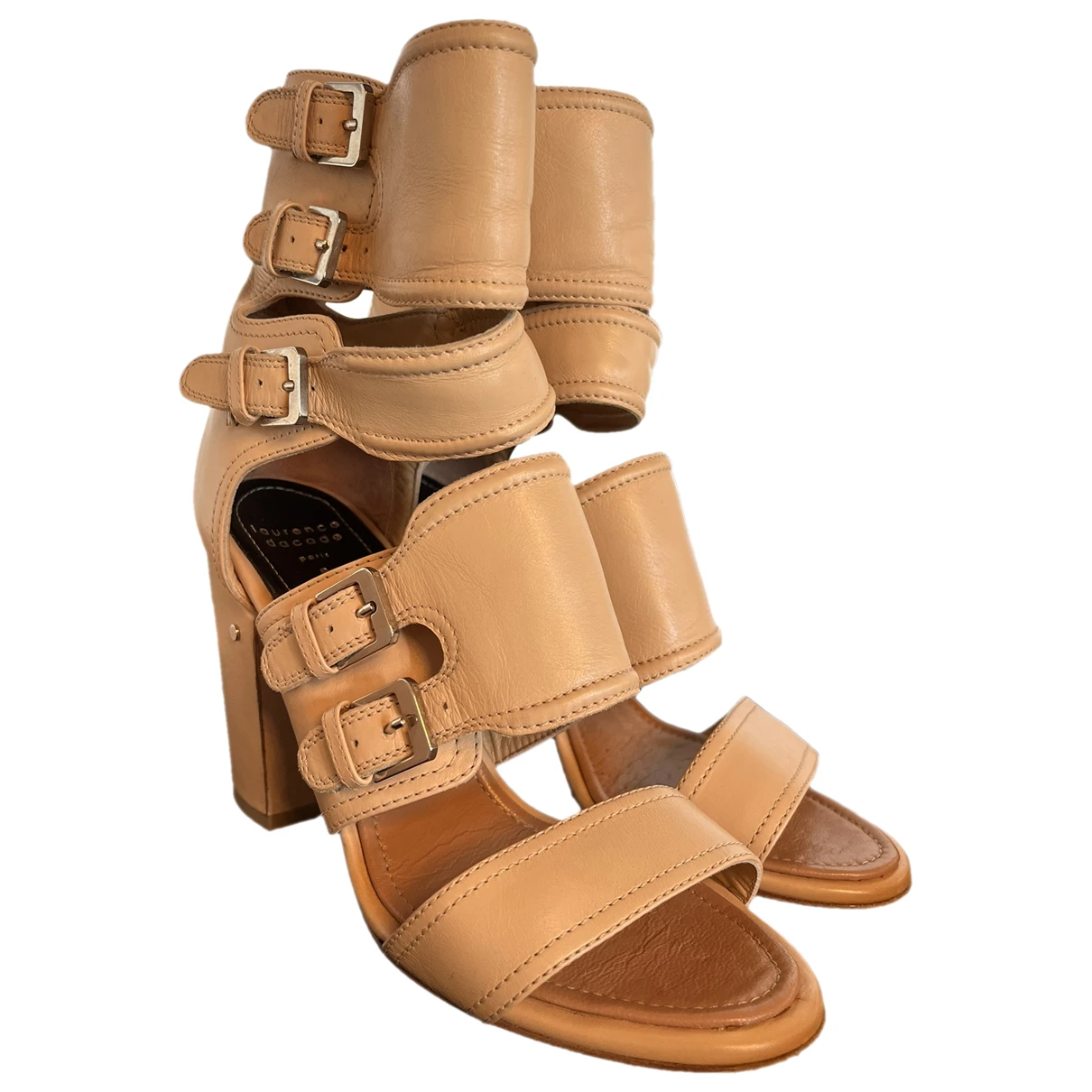 Pre-owned Laurence Dacade Leather Sandal In Beige