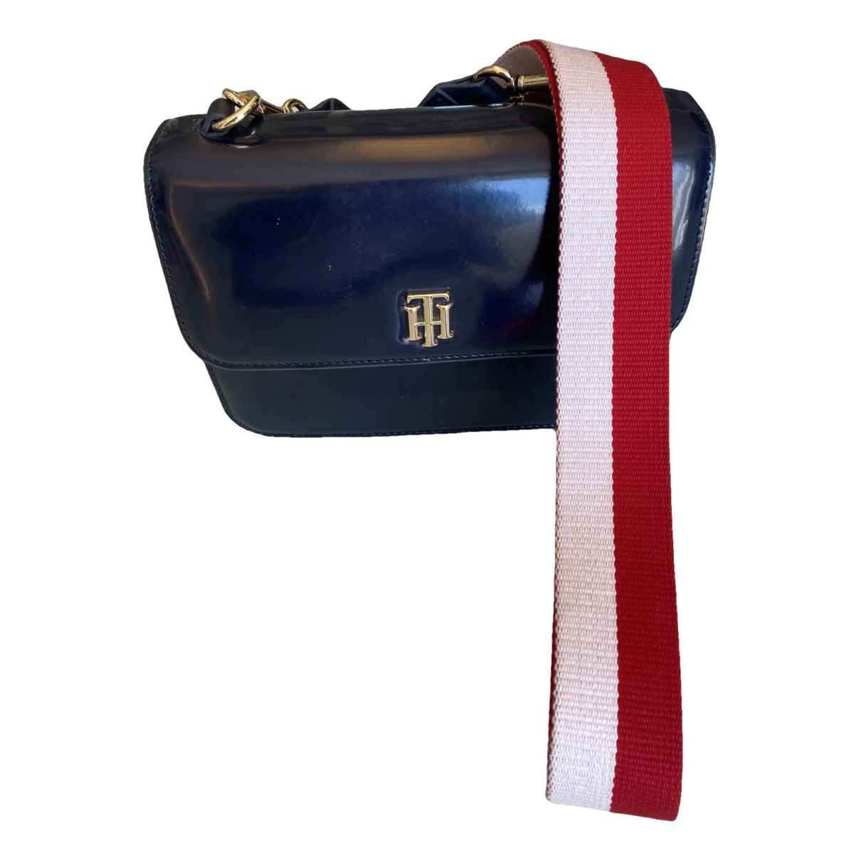 Pre-owned Tommy Hilfiger Leather Crossbody Bag In Blue