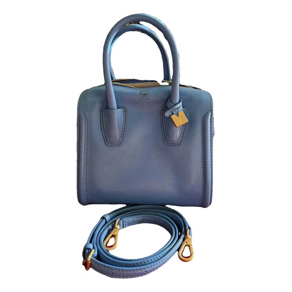 Pre-owned Mcm Leather Crossbody Bag In Blue