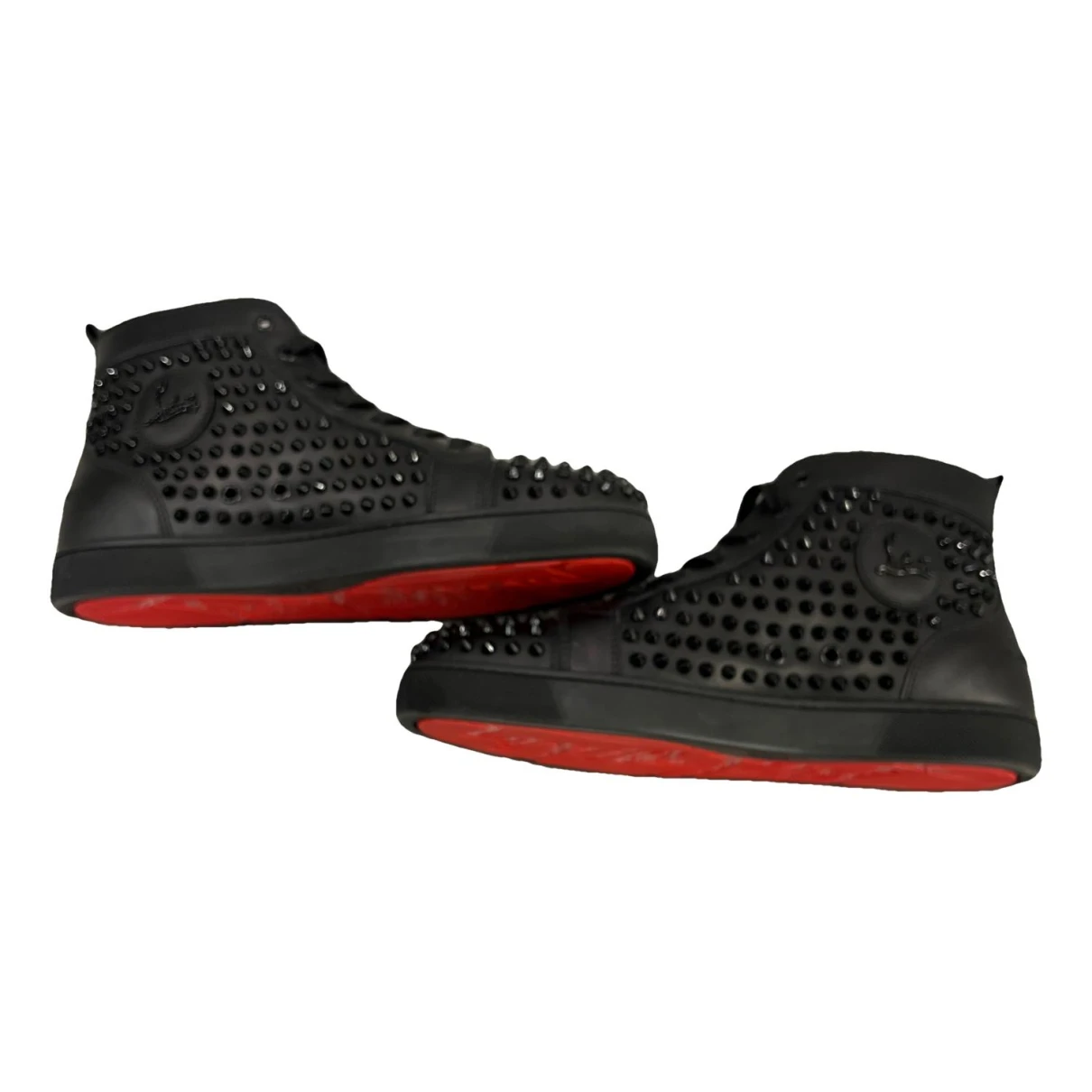 Pre-owned Christian Louboutin Leather Lace Ups In Black