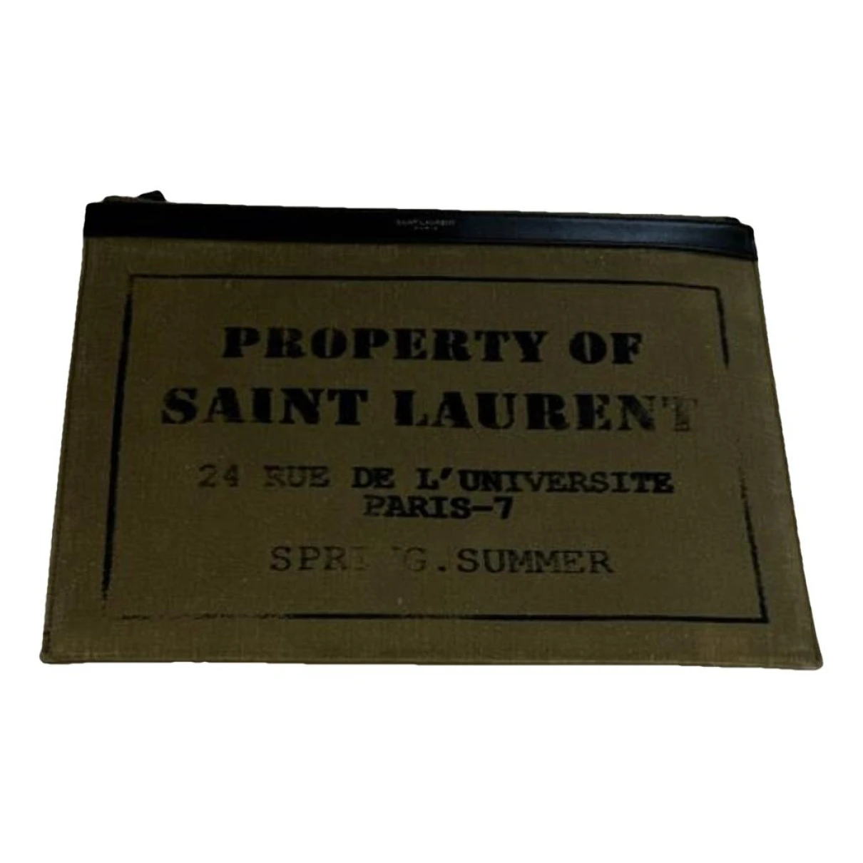 Pre-owned Saint Laurent Rive Gauche Leather Clutch In Multicolour