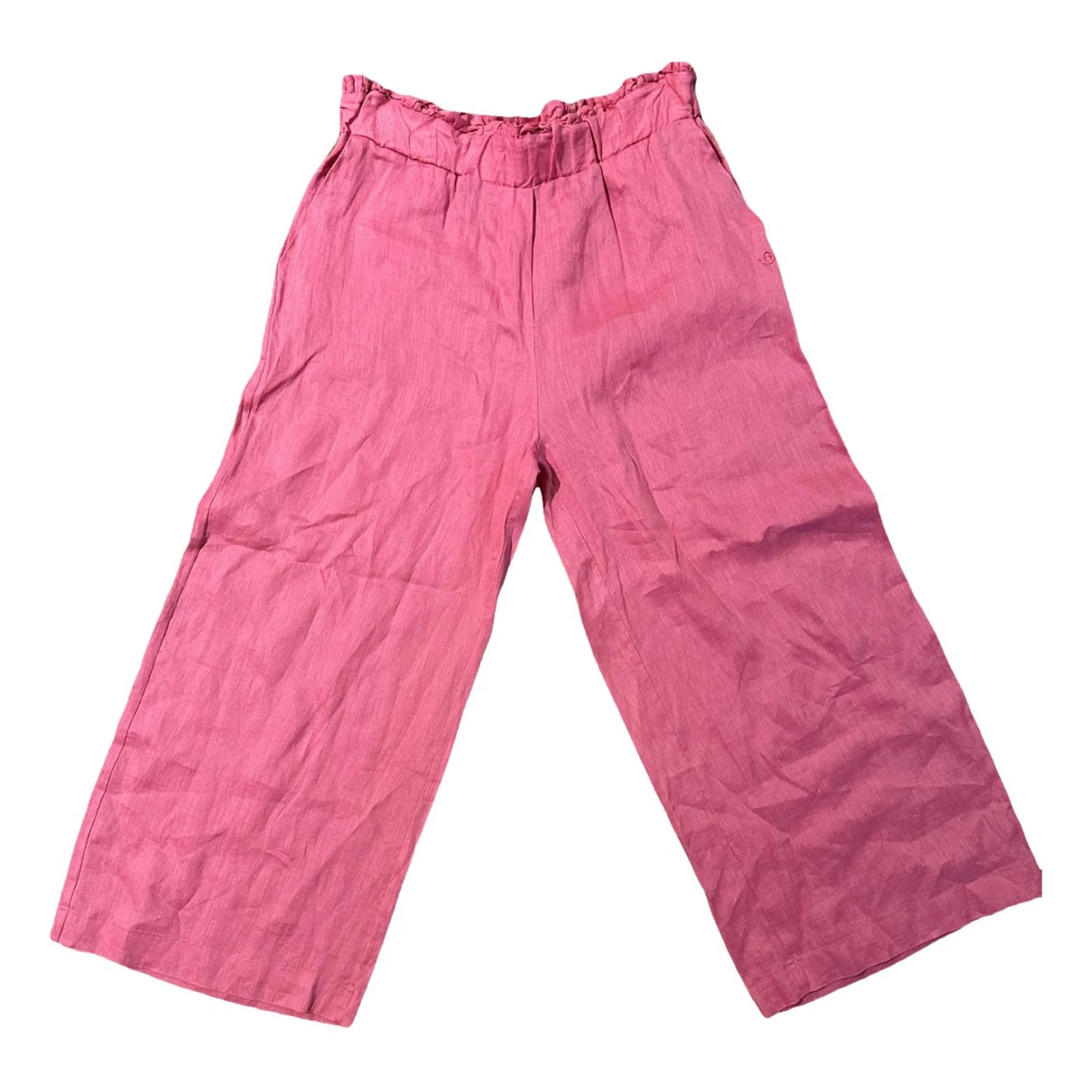 Pre-owned Ottod'ame Linen Trousers In Pink