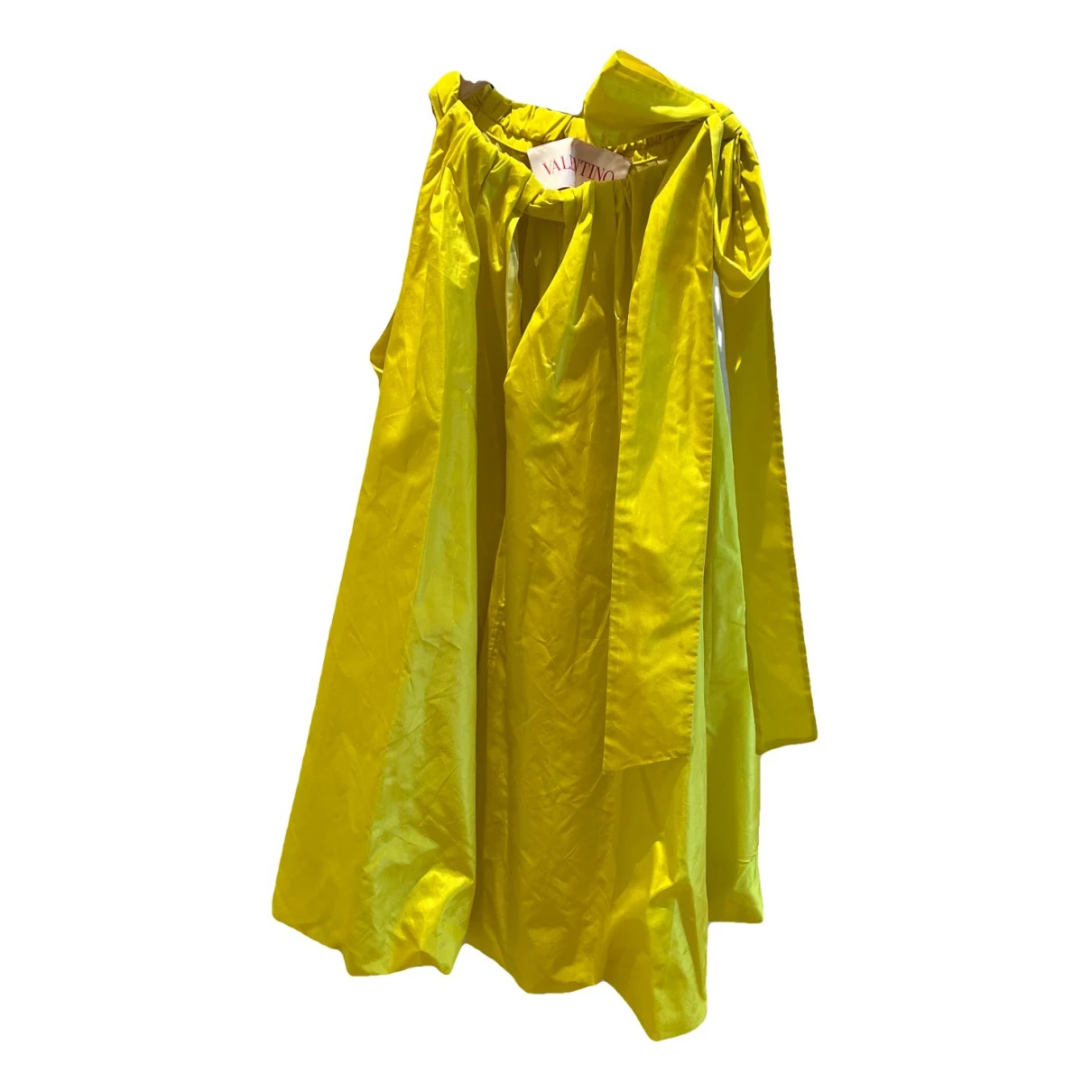 Pre-owned Valentino Silk Mini Dress In Yellow
