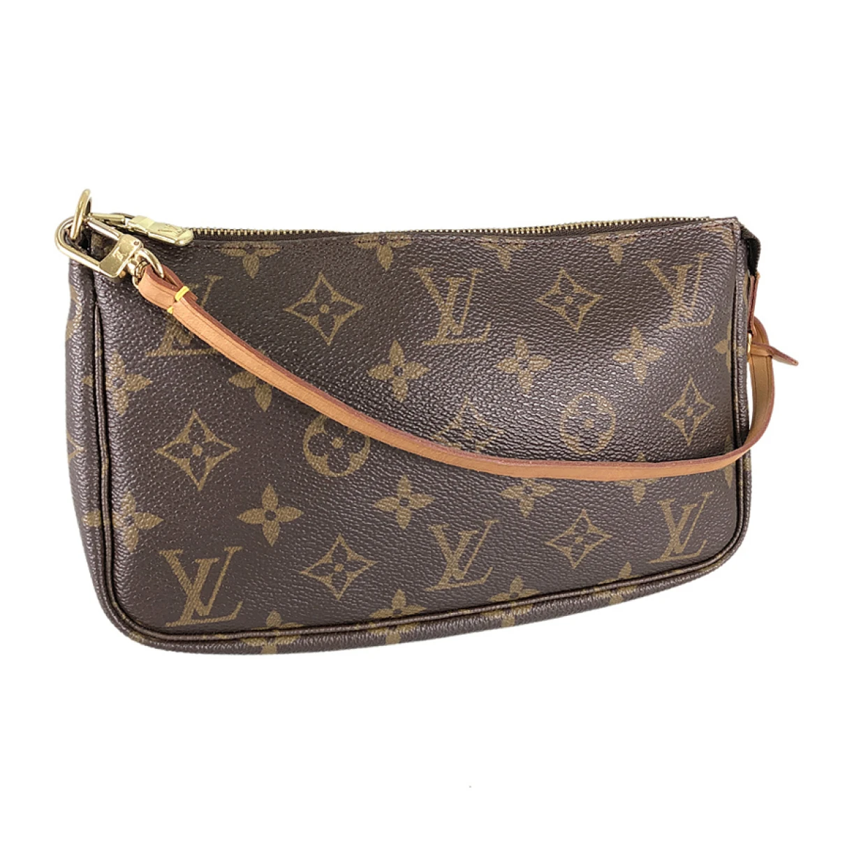 Pre-owned Louis Vuitton Pochette Accessoire Cloth Mini Bag In Brown