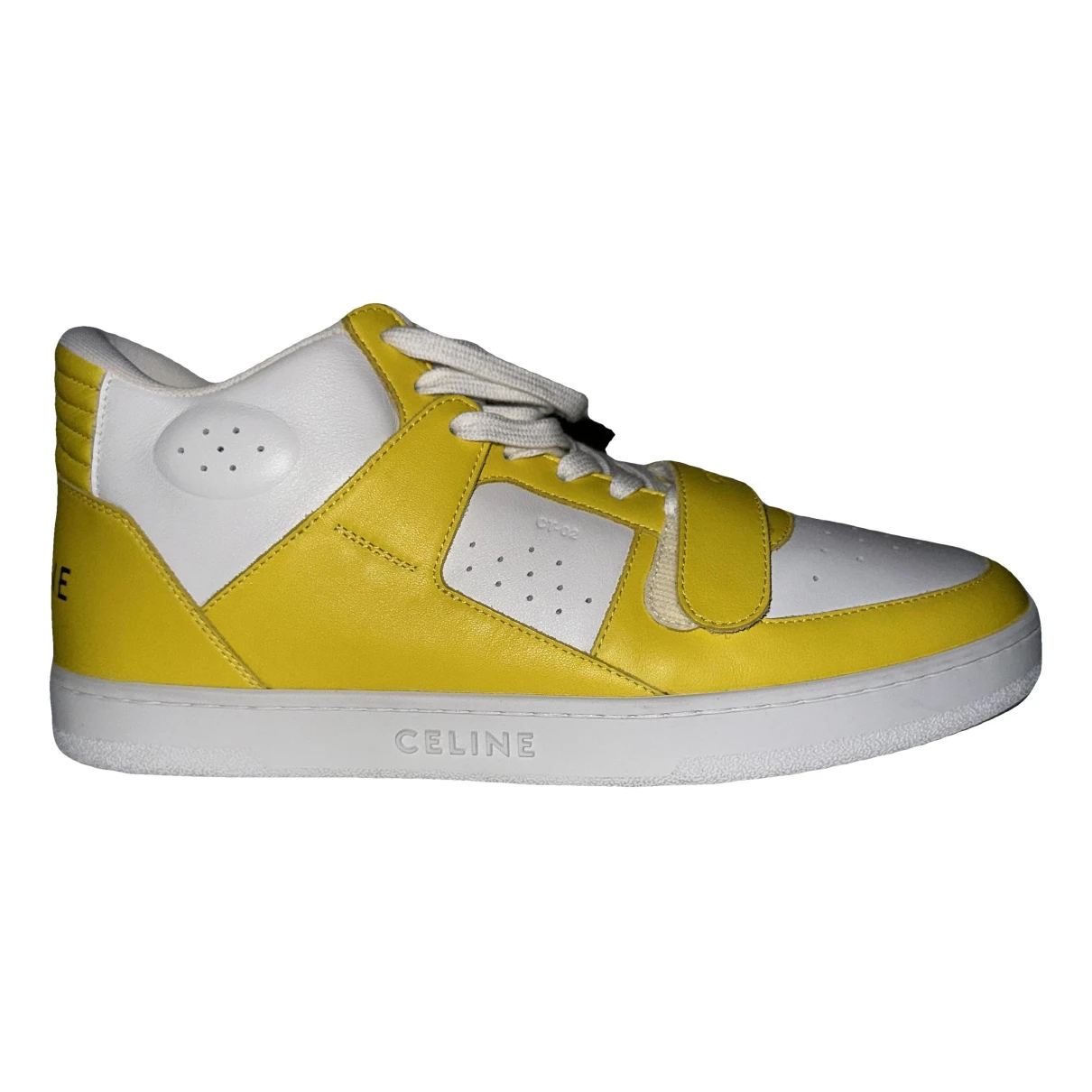 Pre-owned Celine Ct-02 Leather Low Trainers In Yellow