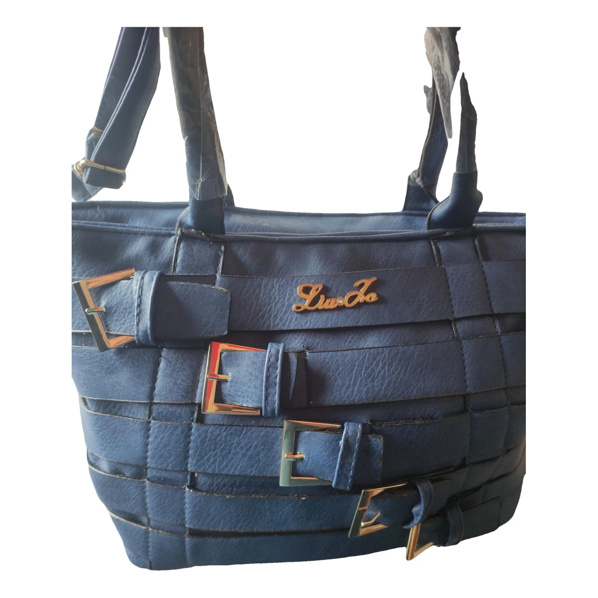 Pre-owned Liujo Vegan Leather Crossbody Bag In Blue