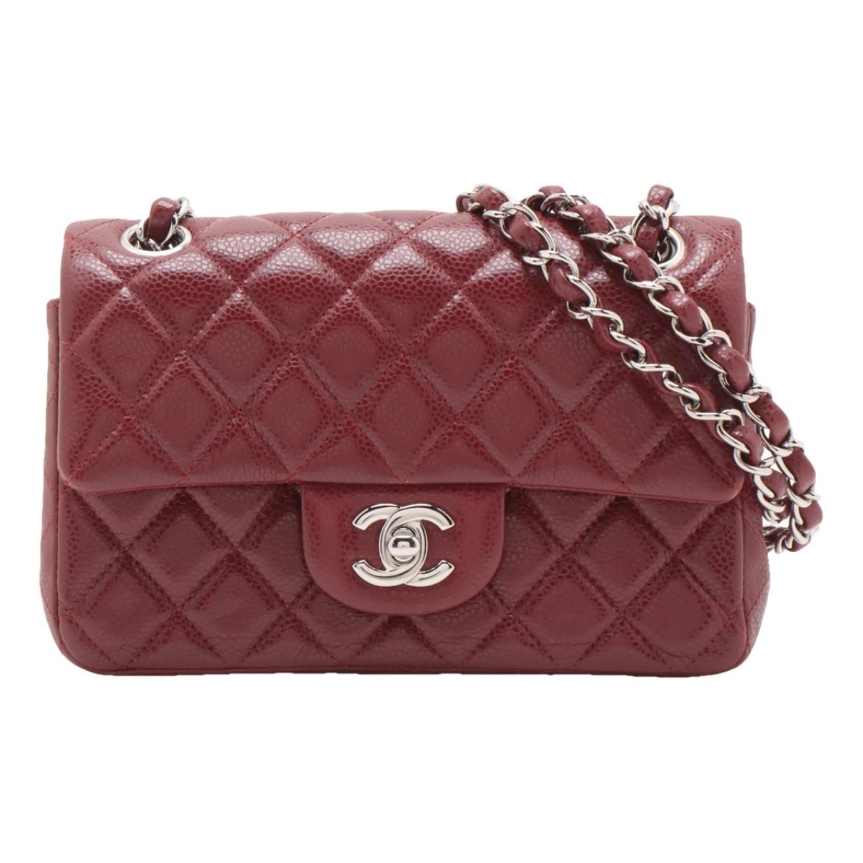 Pre-owned Chanel Timeless/classique Leather Crossbody Bag In Burgundy