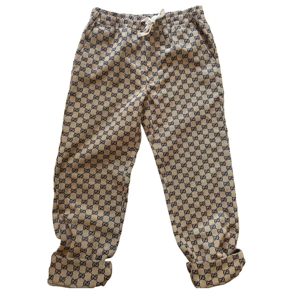 Pre-owned Gucci Cloth Straight Pants In Beige