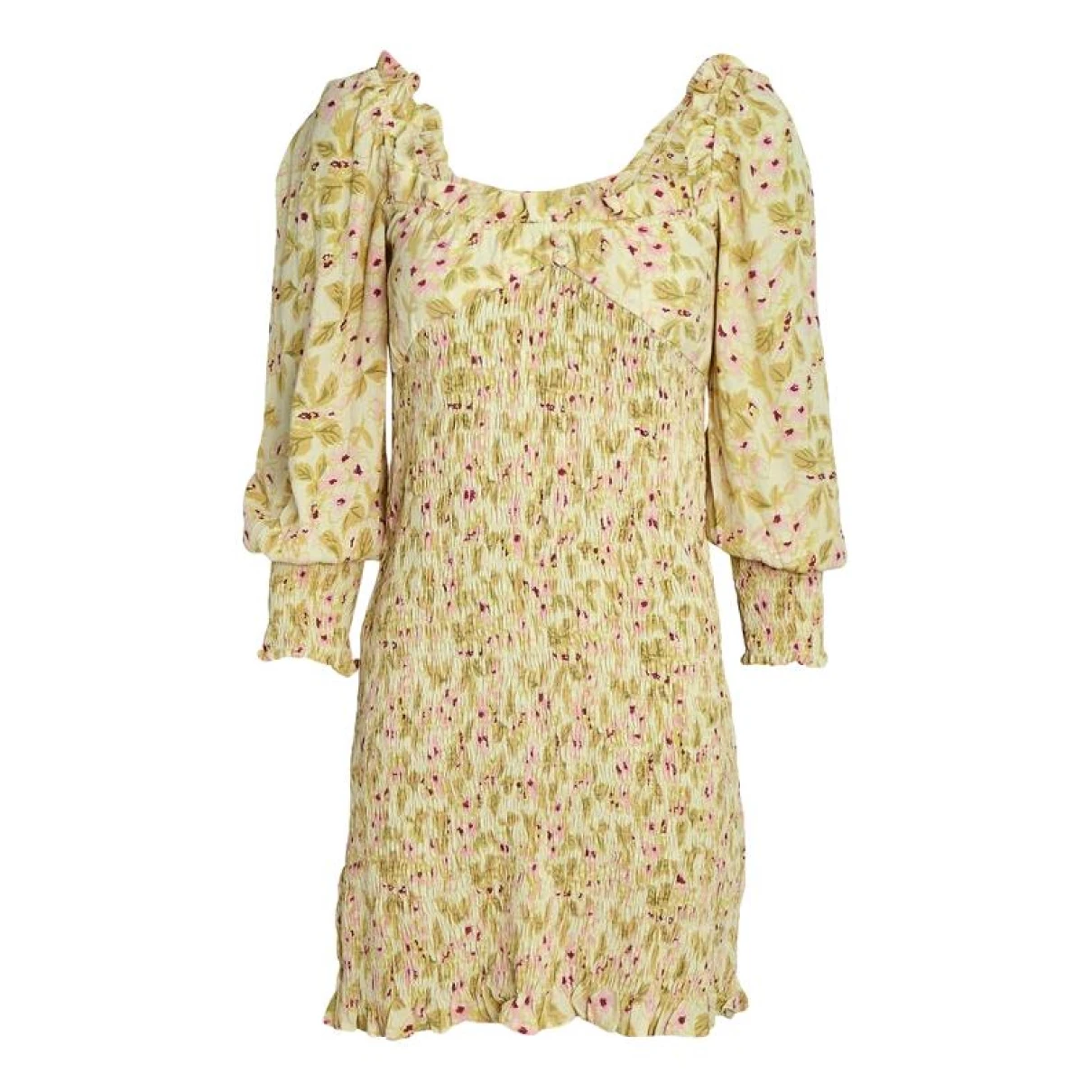 Pre-owned Faithfull The Brand Mini Dress In Yellow
