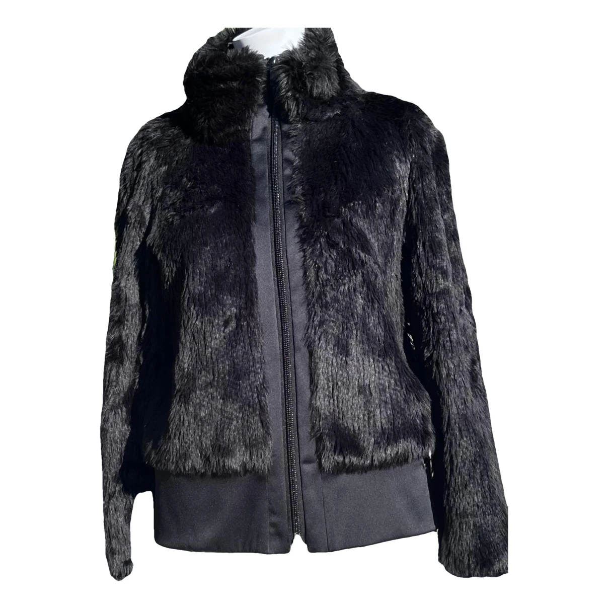 Pre-owned Fiorucci Faux Fur Jacket In Black