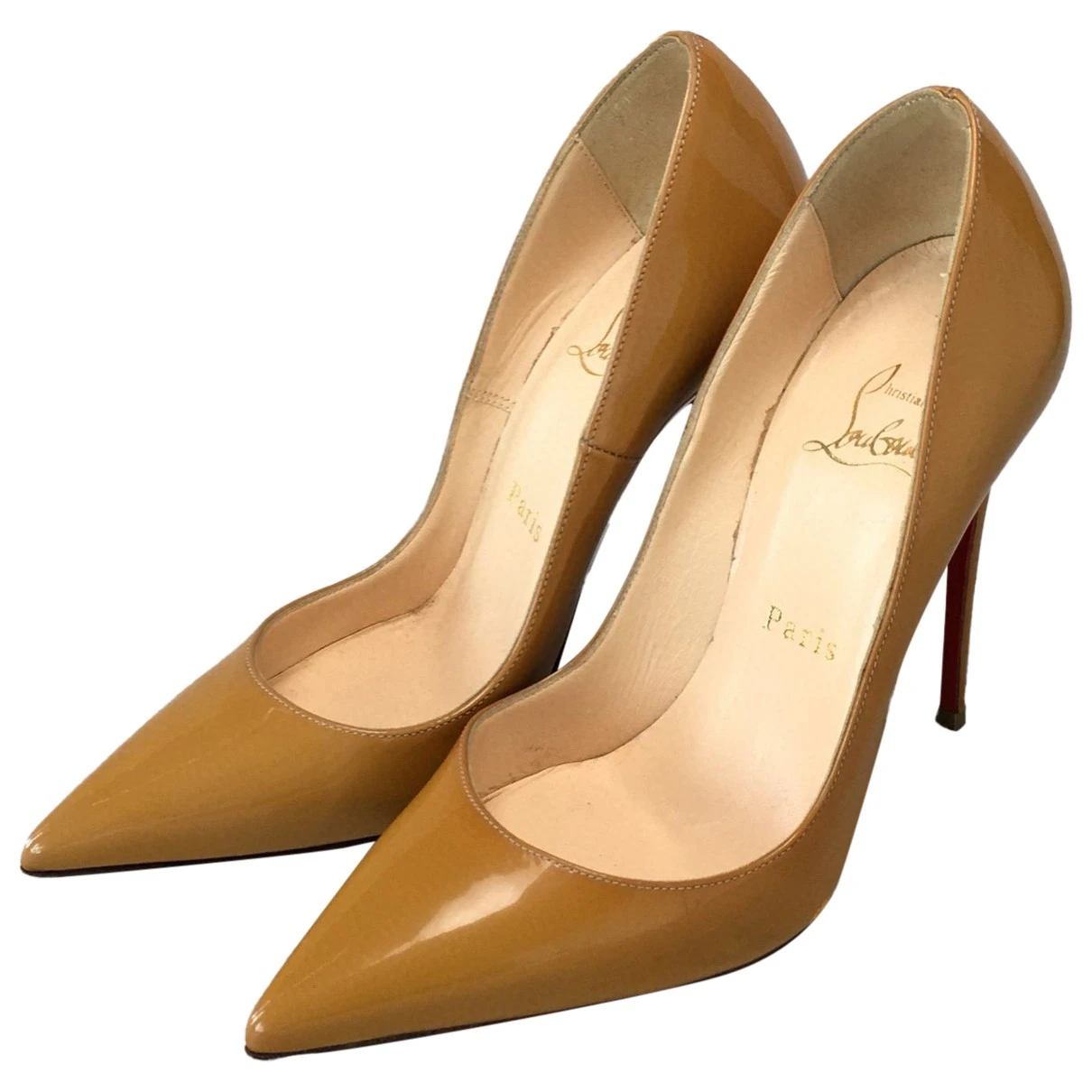 Pre-owned Christian Louboutin So Kate Leather Heels In Brown