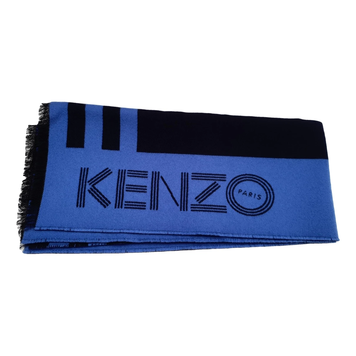 Pre-owned Kenzo Wool Scarf & Pocket Square In Blue