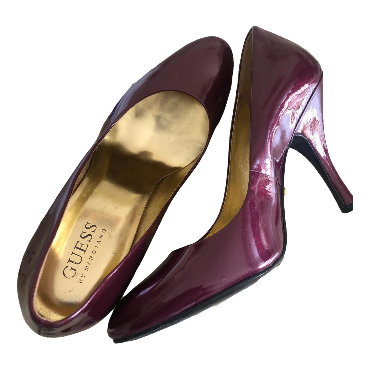 Pre-owned Guess Leather Heels In Burgundy