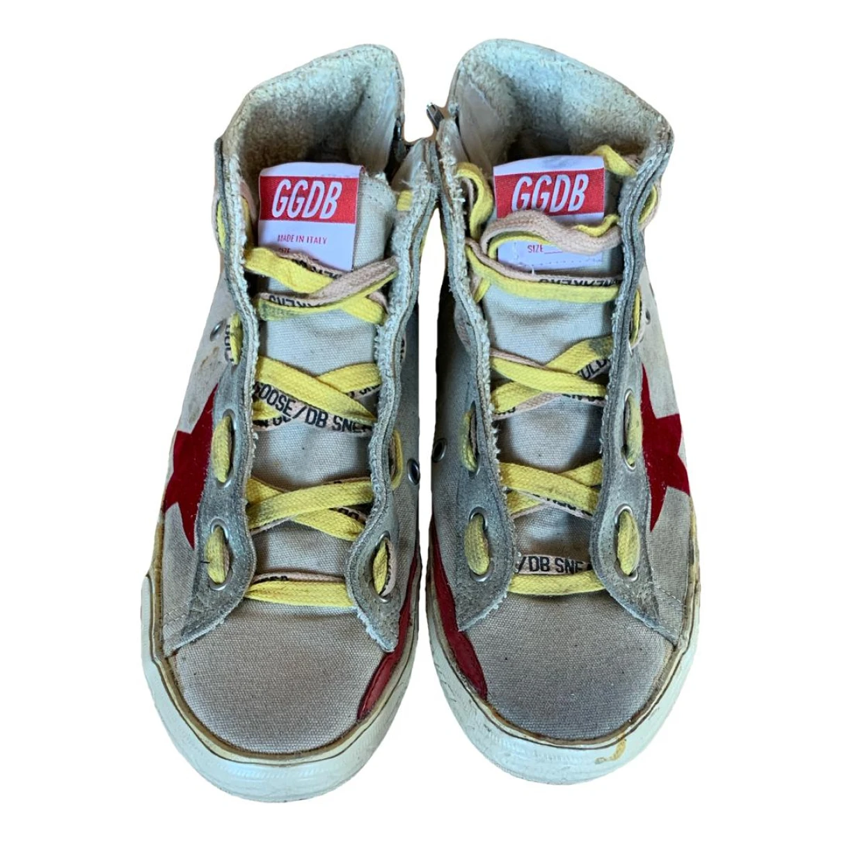 Pre-owned Golden Goose Cloth Trainers In Beige