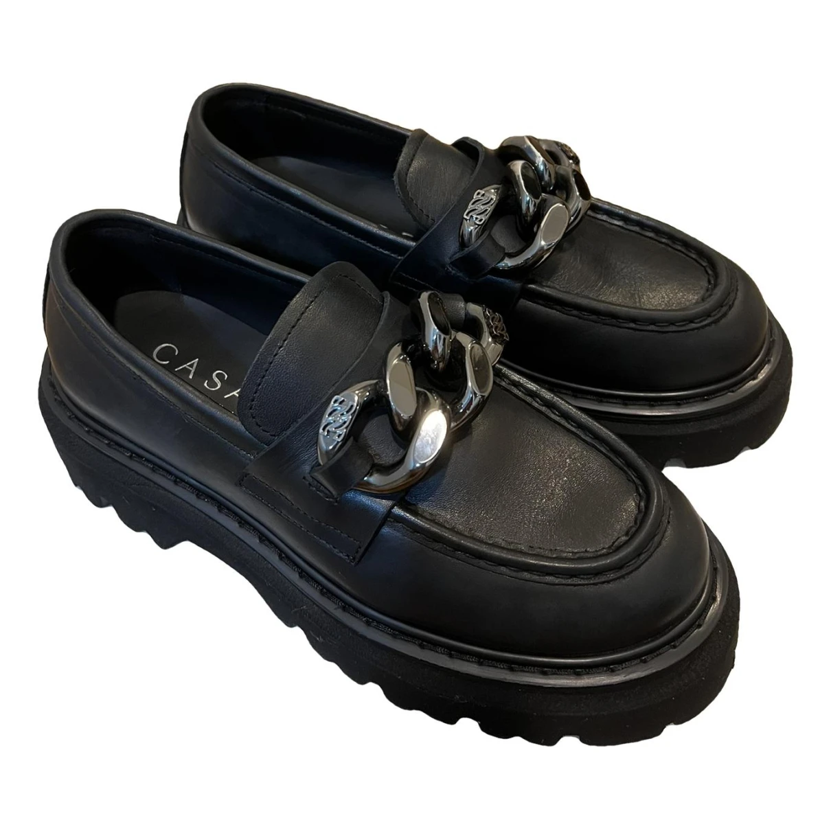 Pre-owned Casadei Leather Flats In Black