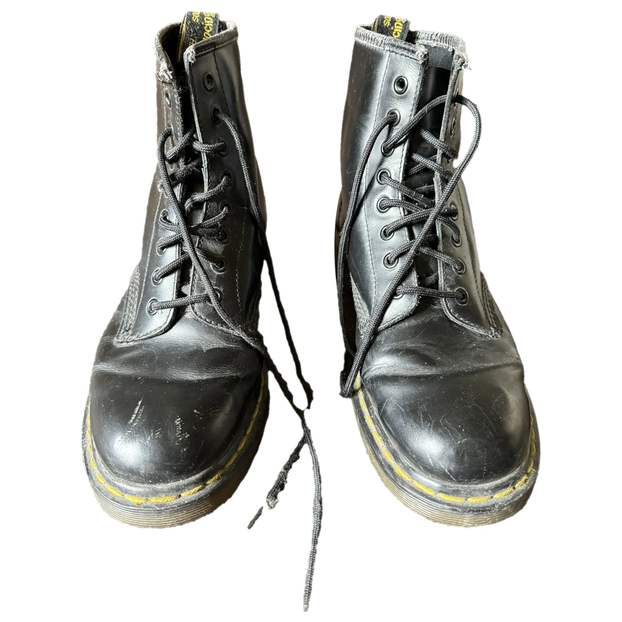Pre-owned Dr. Martens' 1460 Pascal (8 Eye) Leather Boots In Black