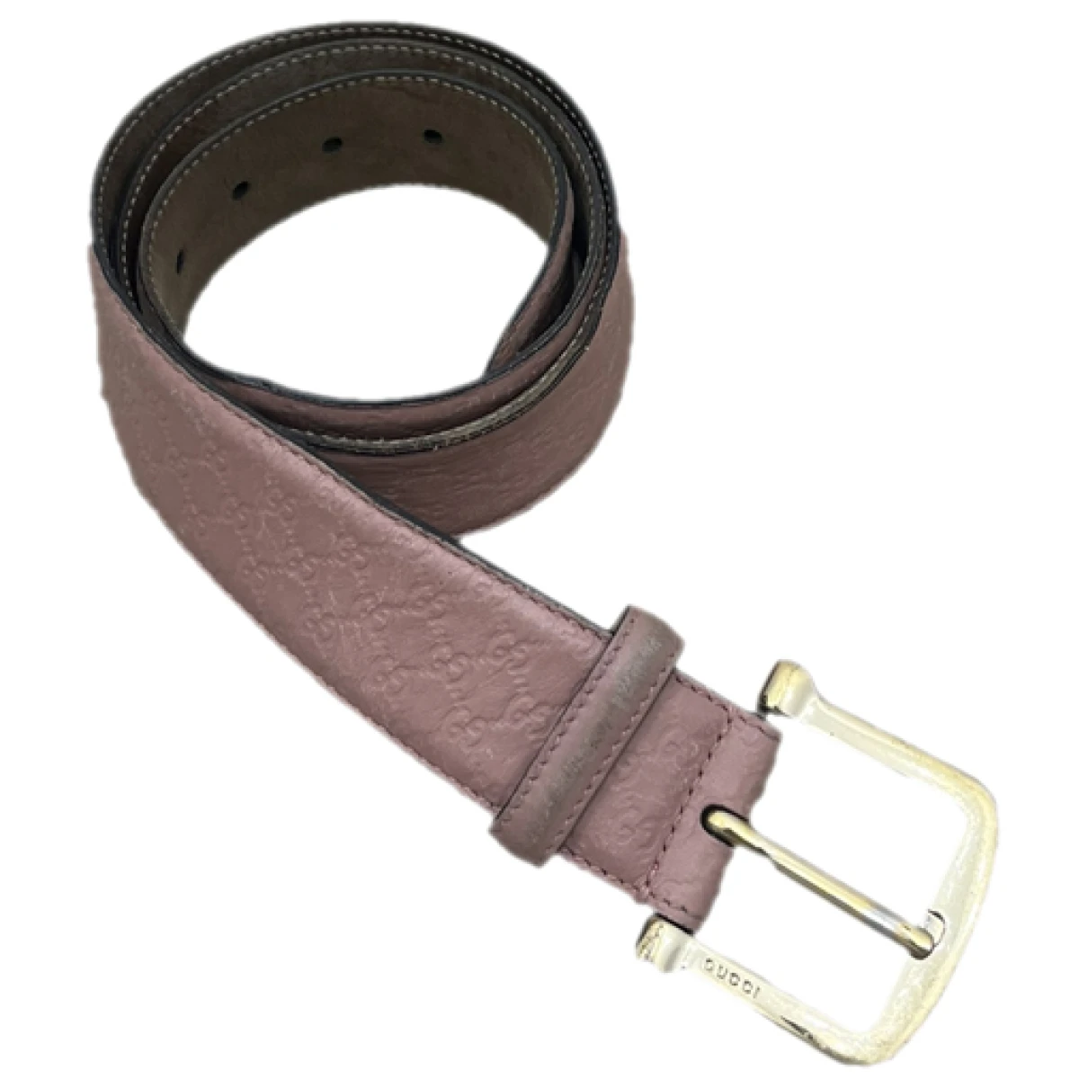 Pre-owned Gucci Leather Belt In Pink
