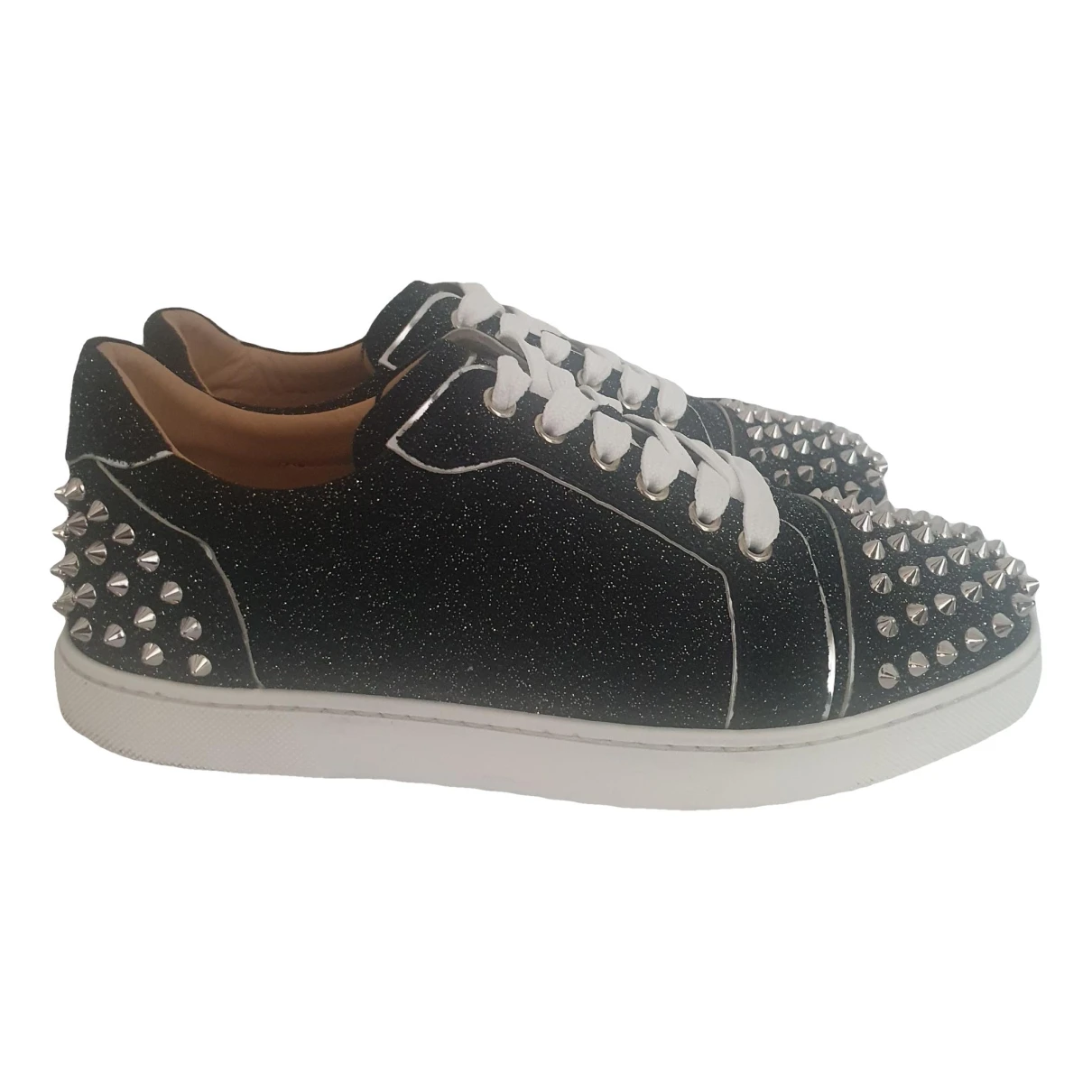Pre-owned Christian Louboutin Leather Trainers In Black