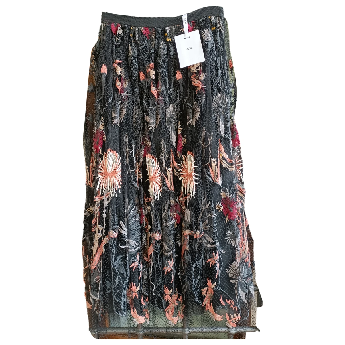 Pre-owned Dior Silk Maxi Skirt In Black