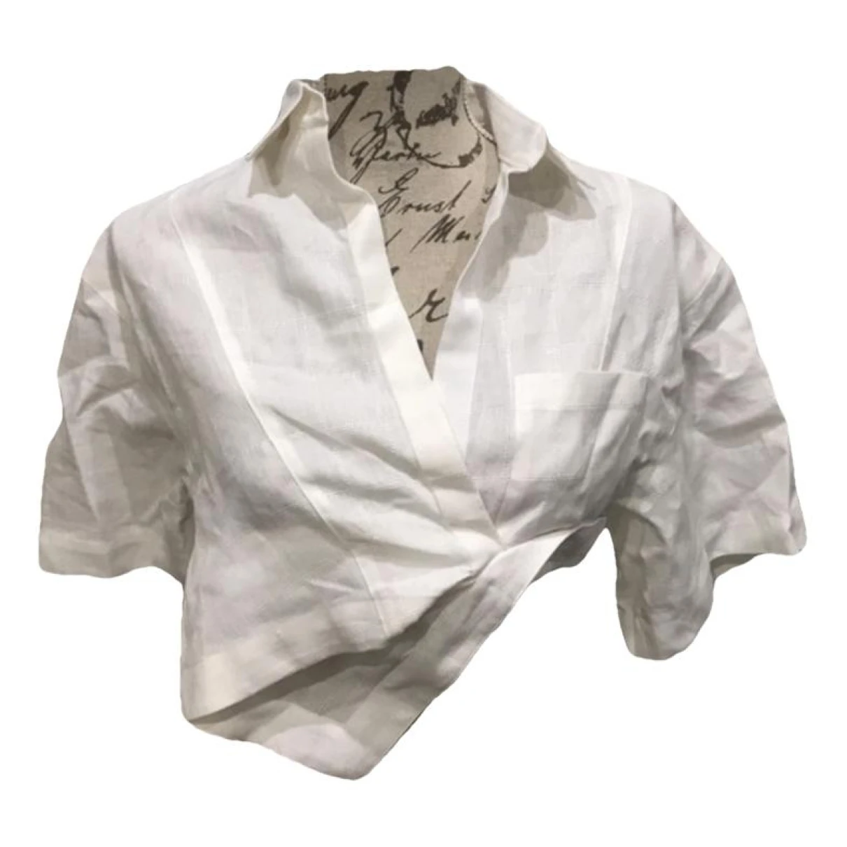 Pre-owned Jacquemus L'amour Blouse In Ecru