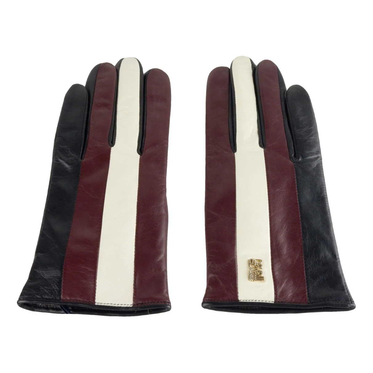 Pre-owned Class Cavalli Leather Mittens In Multicolour